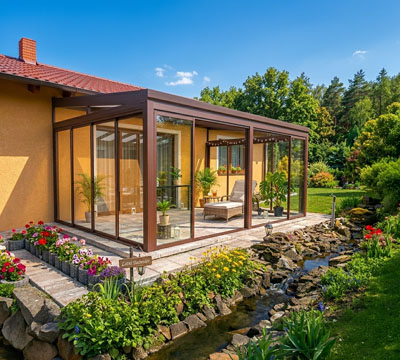 Pergola se šikmou střechou - Kladno